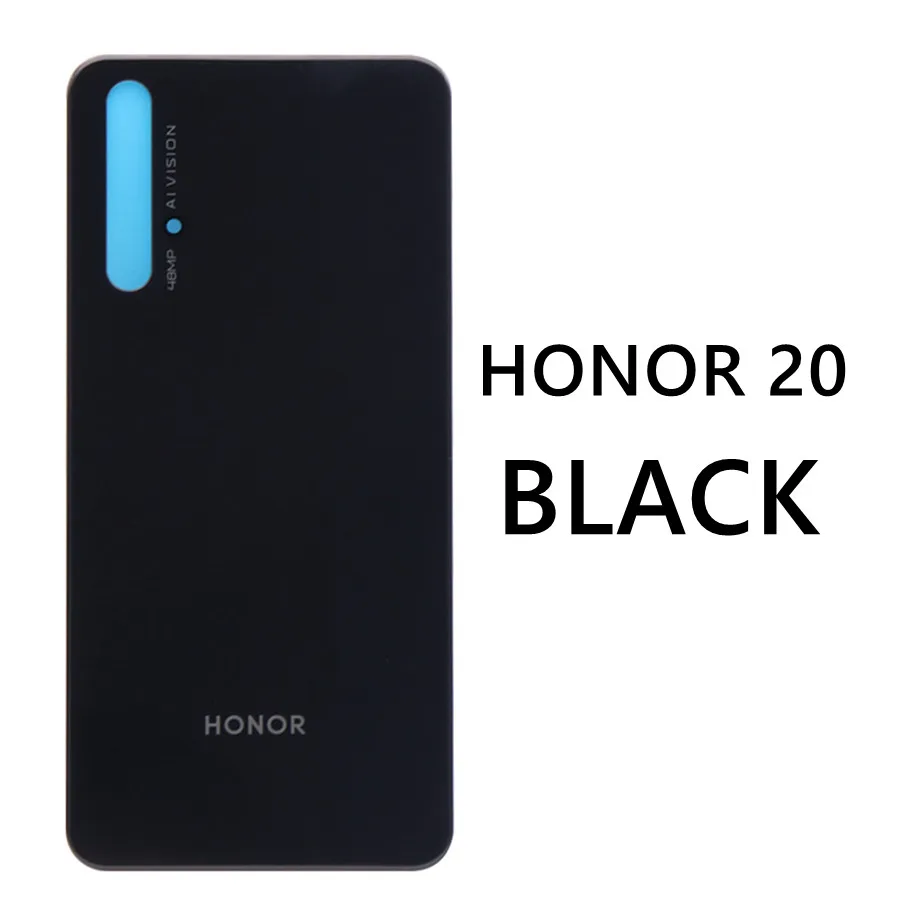 Заднее стекло для huawei Honor 20 Pro Крышка батарейного отсека задняя панель Корпус+ объектив камеры Honor V20 VIEW 20 Крышка батарейного отсека - Цвет: for Honor20 Black