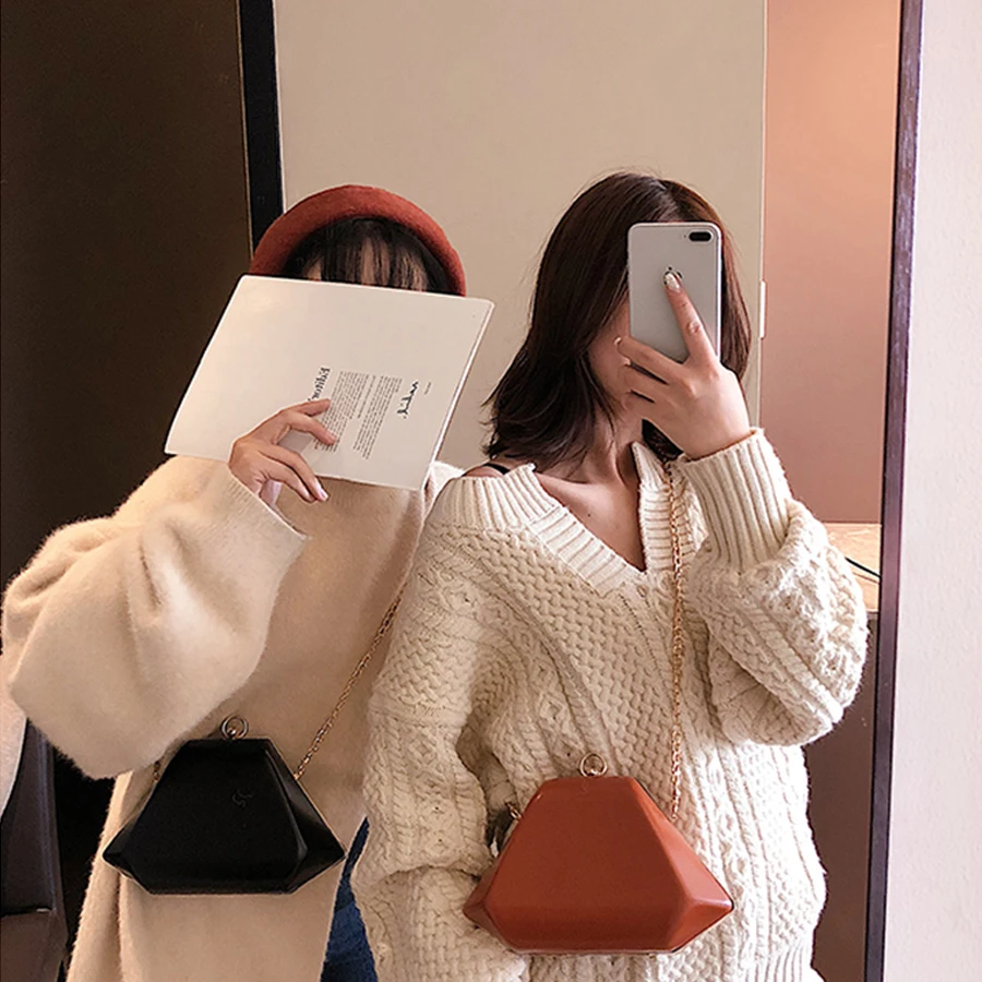 Винтажная женская сумка через плечо из искусственной кожи в геометрическом