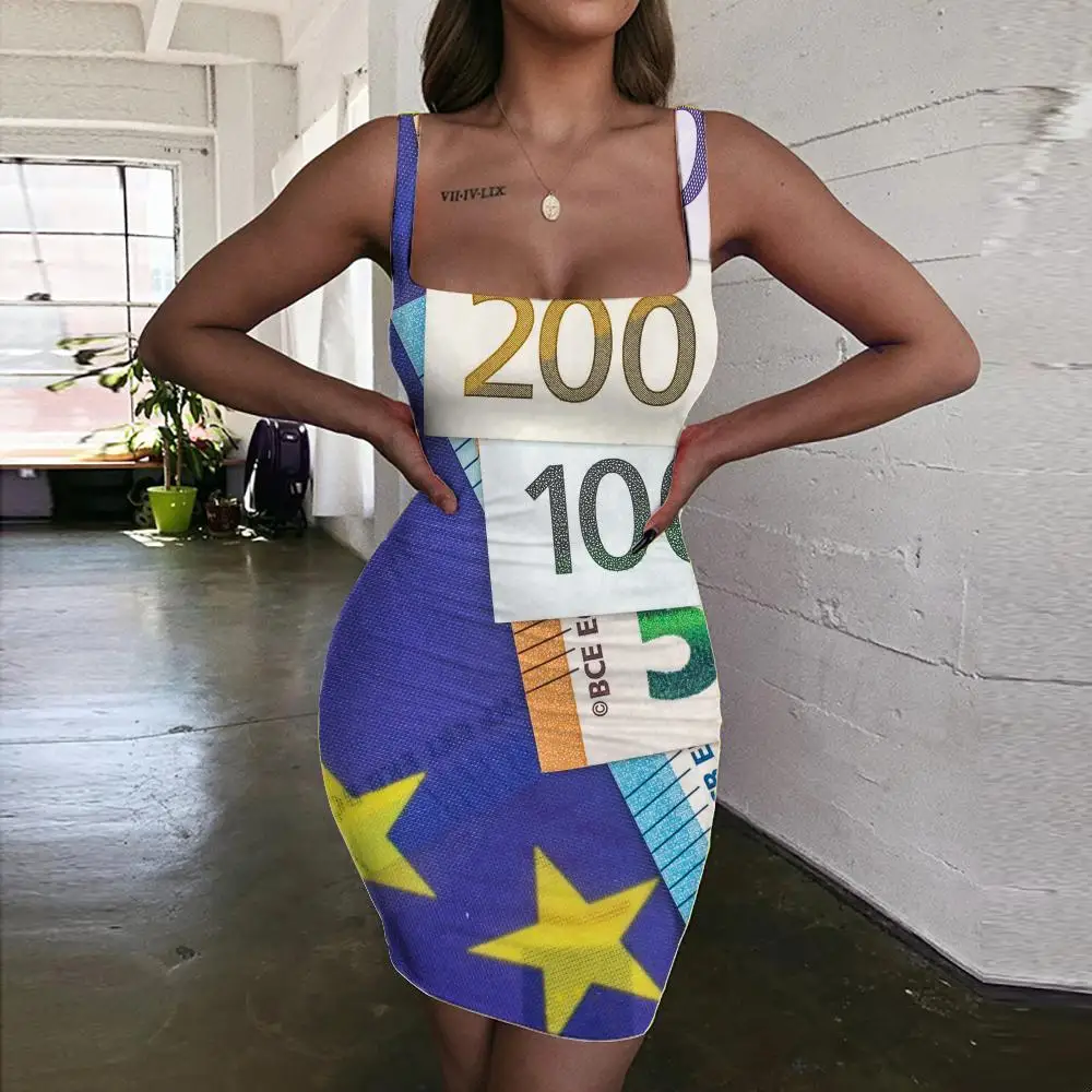 Женское платье в готическом стиле с лямкой на шее и 3D-принтом | Женская одежда