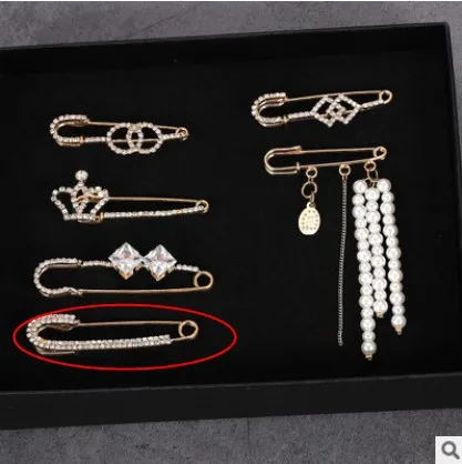 5PC Fashion Simulated Pearl Brooches Pin Dress Rhinestone Decoration Buckle Jewelry silver gold Gifts For Men Women | Украшения и