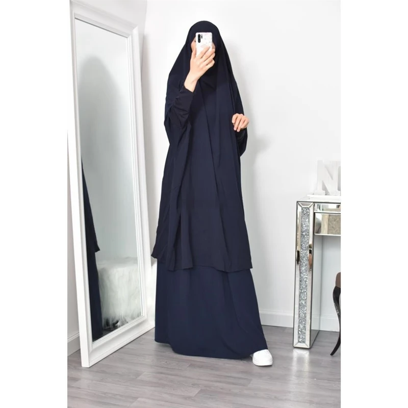Мусульманское платье-хиджаб с капюшоном для женщин из двух частей молитвенная