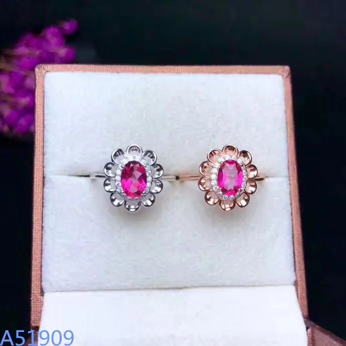 

KJJEAXCMY boutique jewelry 925 sterling silver inlaid natural pink topaz female ring support test