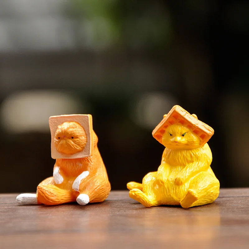 

Милые фигурки кошек, миниатюрные животные из ПВХ, забавные мультяшные сказочные садовые настольные пейзажи, Настольный украшения для дома