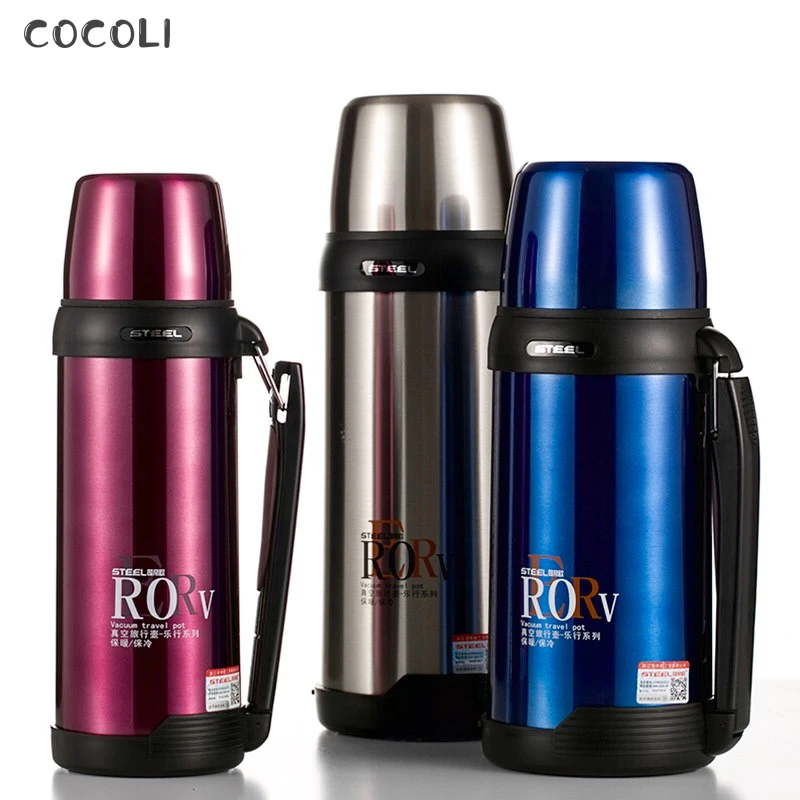 

304 Stainless Steel Thermos 1000ml 1500ml 1800ml Termos Coffee Vacuum Flasks Thermoses Travel Thermos Bottle insulated bottle