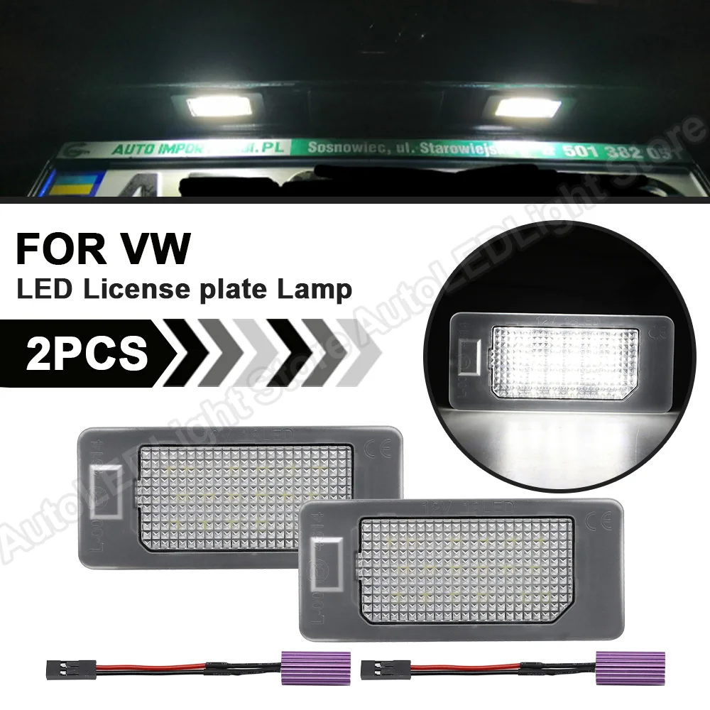 

For VW Golf Mk6 Mk7 Plus Touareg Mk2 Touran Passat B6 B7 Tiguan Jetta Audi A1 A3 A4 A7 Q7 Q3 LED License Number Plate Lamp Light