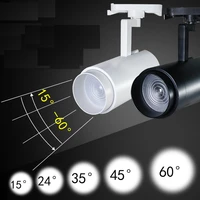 10pcs track light adjustable focusing track lamp 15w 20w 30w cob track rail light spotlight fixtures ac85 265v for cloth store