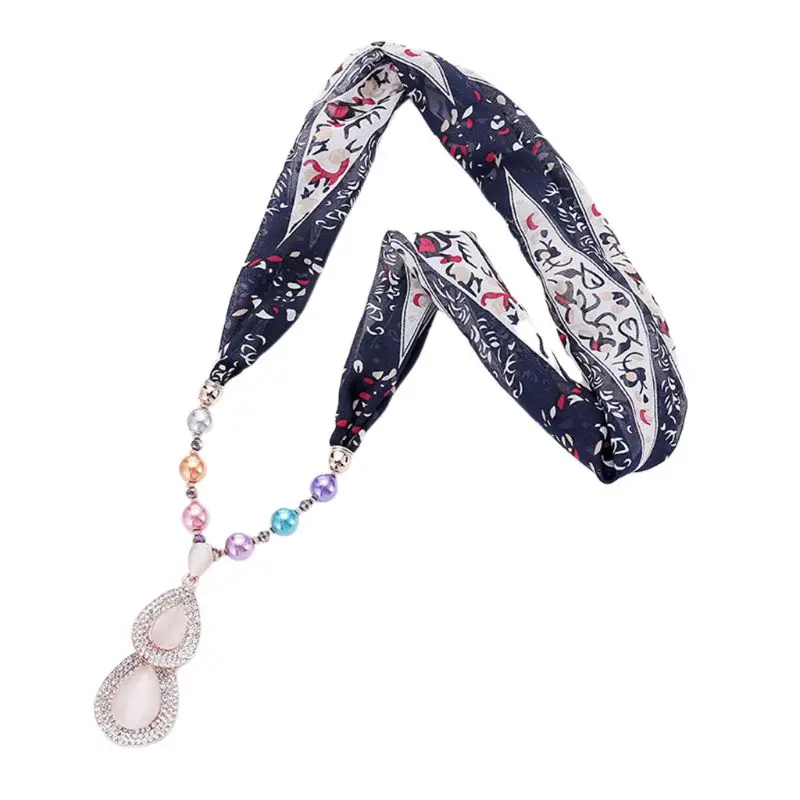 Женский этнический короткий шарф свитер ожерелье с бисером подвеской| |