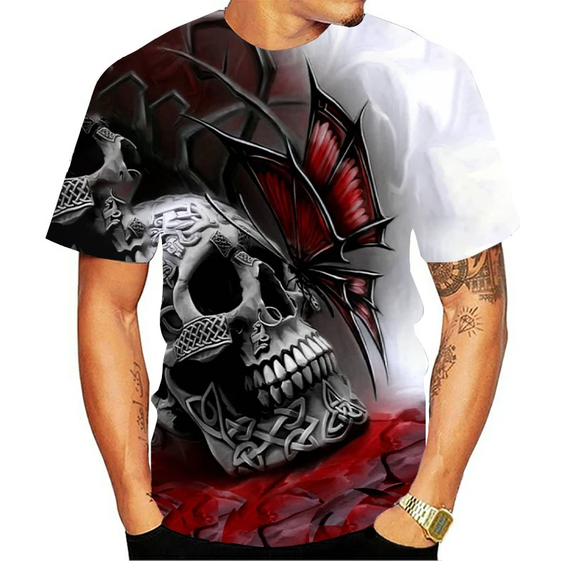 Мужская футболка ужасная новая мужская с коротким рукавом 3D компрессионная для