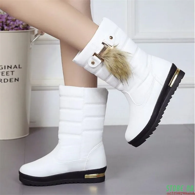 

New Women Snow Boots Ladies Increased Heels Winter Boots Women Boots 2020 White Warm Fur Platform Shoes Woman A371