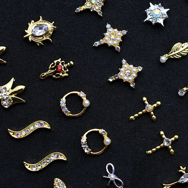 2020 10pcs Gold 3D Gems Charms Crystal Bright Nail Rhinestone Alloy Art Decorations Glitter DIY Nails Accessories Supplies | Красота и