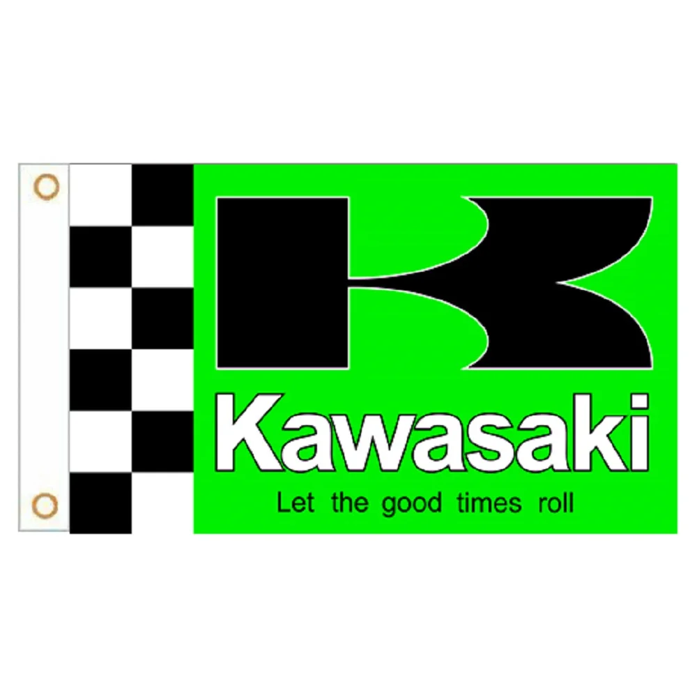 Гоночный флаг для мотоциклов Kawasaki 3 Х5 фута Япония | Дом и сад