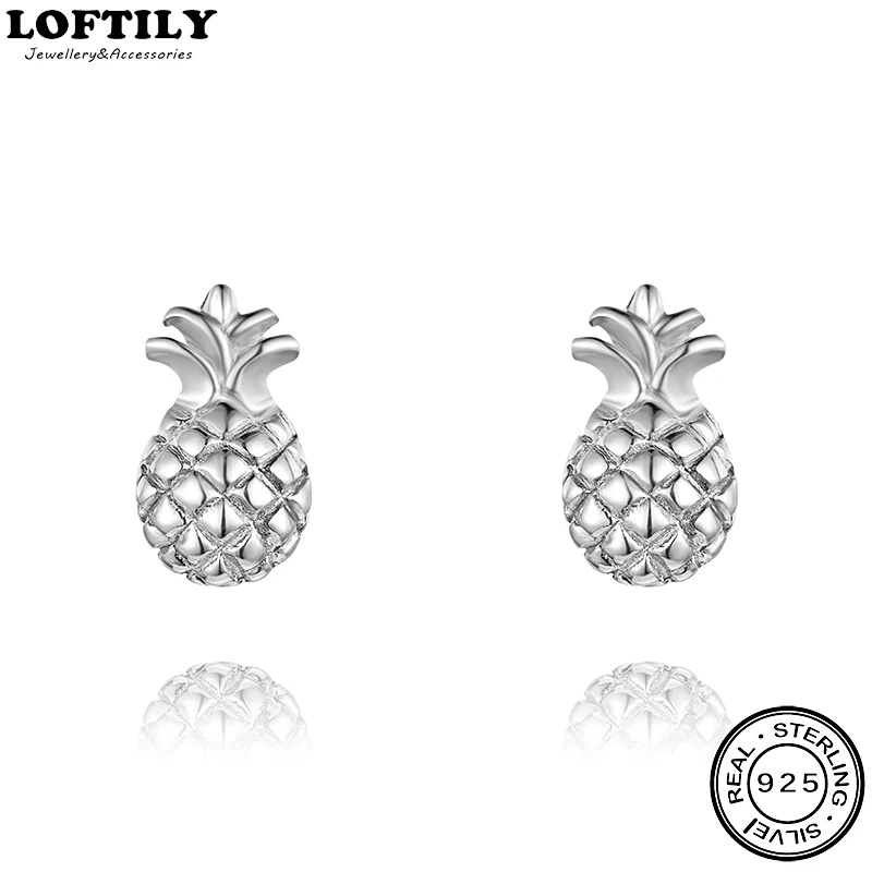 

Cute 925 Sterling Silver Lovely Pineapple Gift for Women Stud Earrings Fine Jewelry Birthday Earrings Set For Women Girl Friend