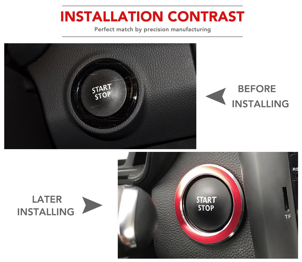 Автомобильный Пусковой двигатель кольцо зажигания Кнопка интерьерные