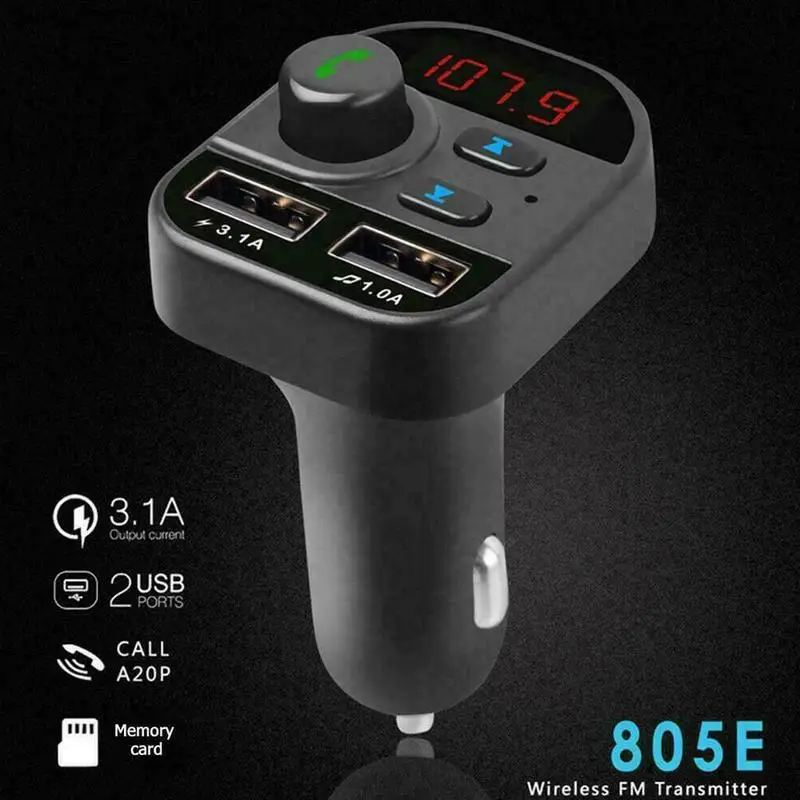 Автомобильный комплект USB Bluetooth 5 0 зарядное устройство с двумя USB-портами А