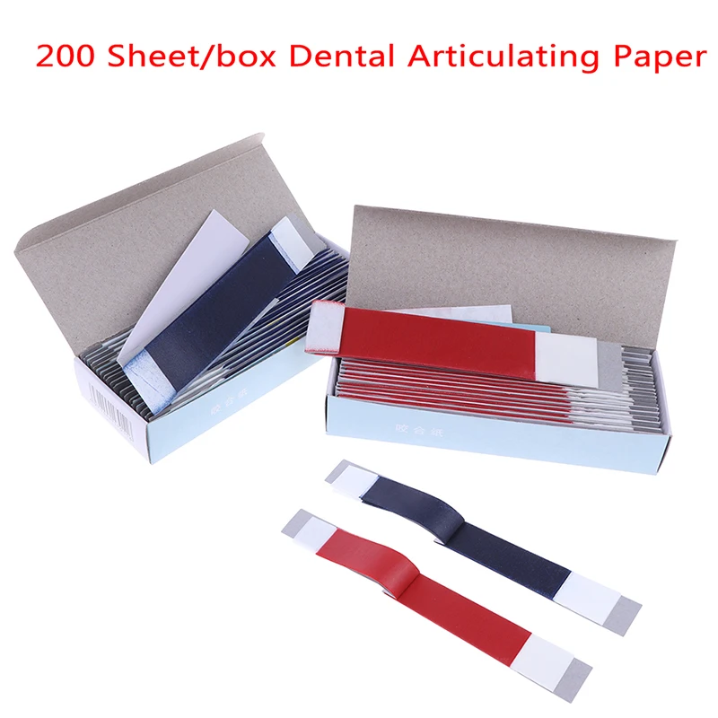 200 Sheet/Box Dental Articulating Paper Non-sticking Strips Lab Products Teeth Care Health Tool for Dentistry Clinic
