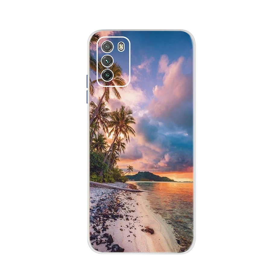 xiaomi leather case cosmos blue For Xiaomi Poco M3 Case Cute Painted Cover Case For Xiaomi Poco M3 Soft TPU Fundas 6.53'' Full Cover Coque PocoM3 Bumper Housing xiaomi leather case hard