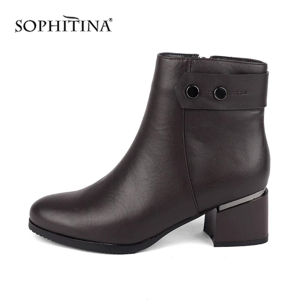SOPHITINA/модные женские ботинки Высококачественная обувь ручной работы из