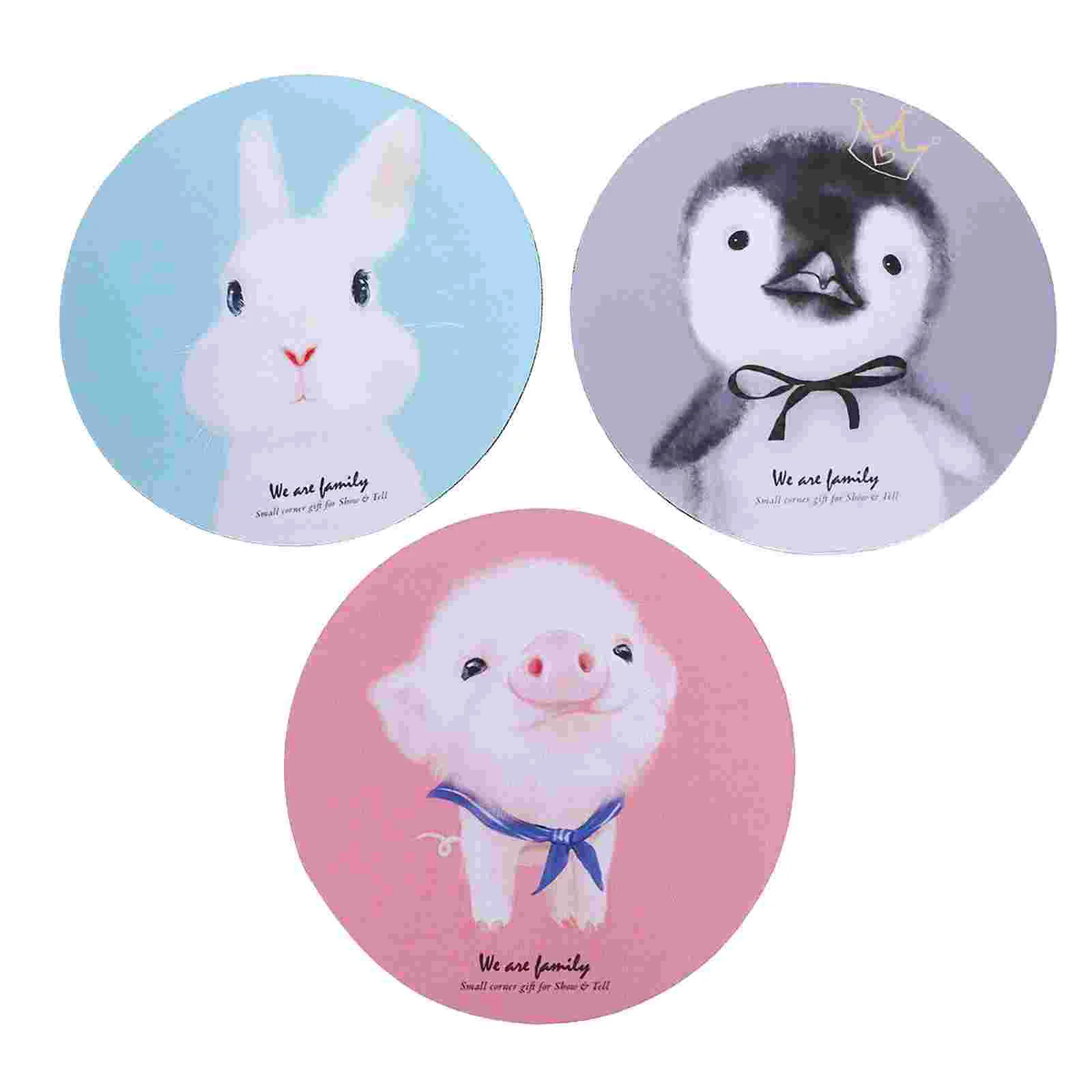 

3pcs Cartoon Animal Mats Rabbit Penguin Mats Rubber Pads