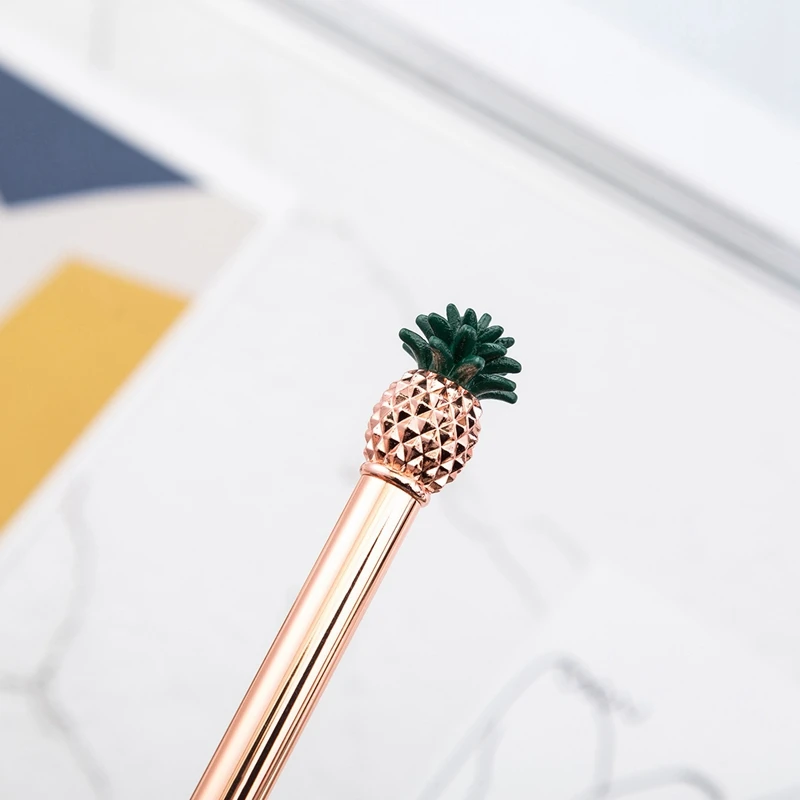 

Pineapple Metal Ballpoint Pen Cute Business Ball Pens Signature Pen Office School Writing Supplies