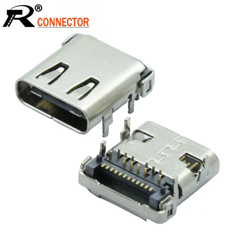 100 шт./лот USB 3 1 тип c 24 Pin гнездо SMD штепсельный DIP разъем для печатных плат PCB дизайн