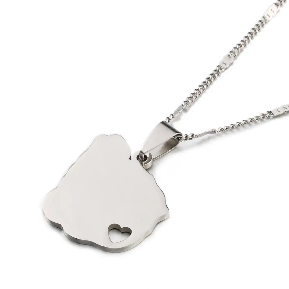 Ожерелье из нержавеющей стали с изображением карты Южного Судана Карта страны