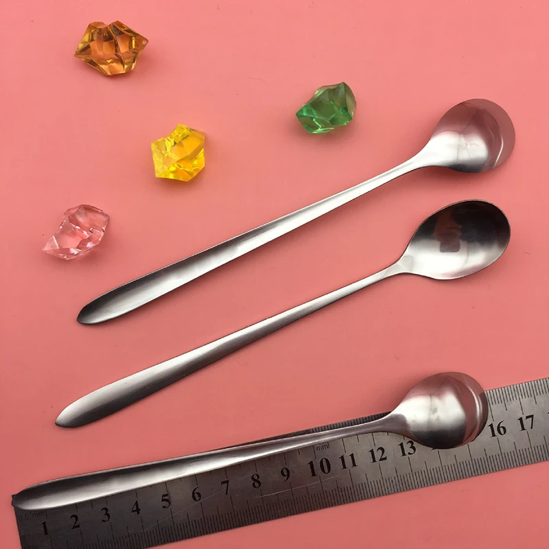 2 шт./комплект длинной ручкой Нержавеющая сталь смешивания ложка для мороженого