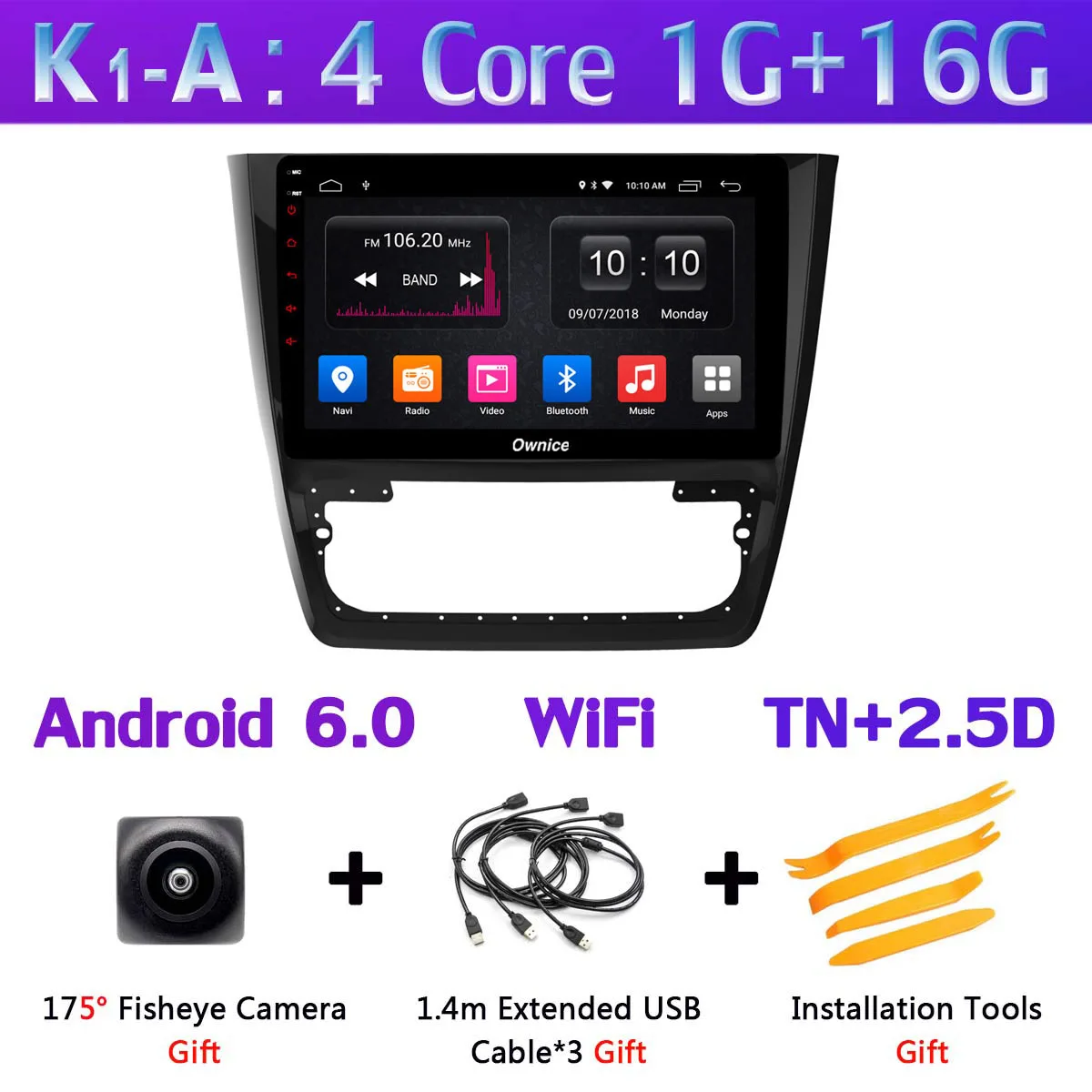 K1-A 360°×4 DVR AHD камера 4G LTE 4G+ 64G Android 9,0 DSP CarPlay gps Navi Радио автомобильный мультимедийный плеер для Skoda Yeti 2009 - Цвет: K1-A