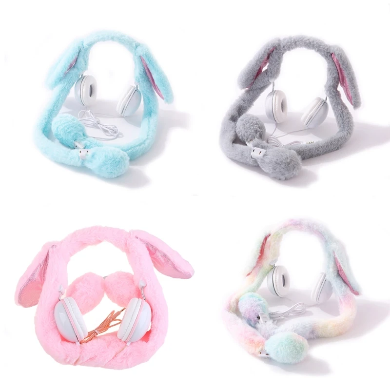 Светящаяся плюшевая шапка с движущимися кроличьими ушками головные уборы