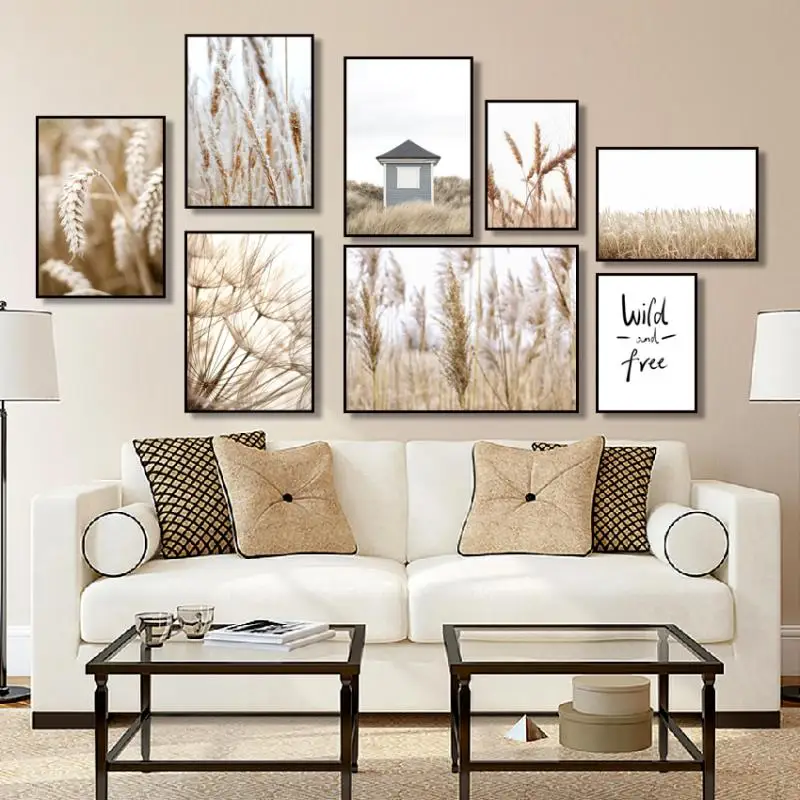 

Autumn Minimalist Photography Wheat Dandelion Reed Flower Dry Plant Art Wall Painting Canvas Nordic Home Decoration Poster