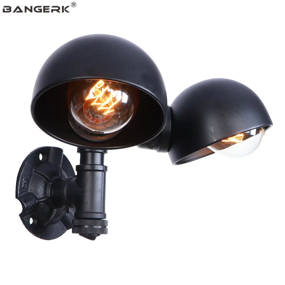 Промышленный Железный водопровод светодиодный настенный светильник Винтаж