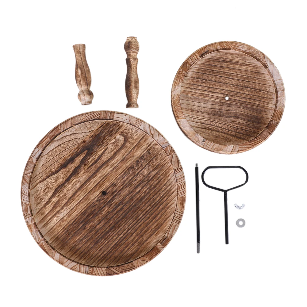 

Easy Clean Decorative Organizer With Metal Handle Wood Two Tier Tray Multifunction Coffee Tea Dining Room For Kitchen Countertop