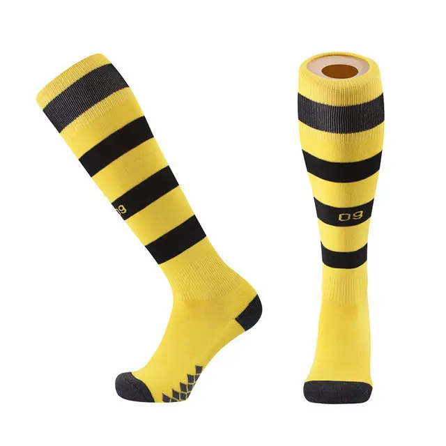 DT yellow Спортивные носки для футбола для взрослых, детские дышащие толстые носки для бега, гольфы, компрессионные профессиональные носки для мужчин - Цвет: DT yellow