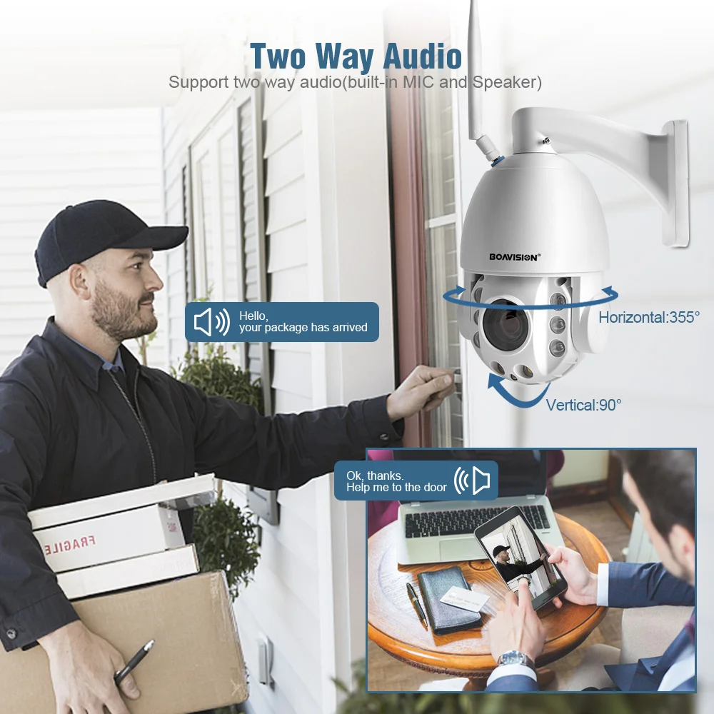 20X оптический зум HD 1080P wifi PTZ IP камера наружная беспроводная CCTV камера двухсторонняя аудио с динамиком IR 80 м Безопасность IP PTZ Cam