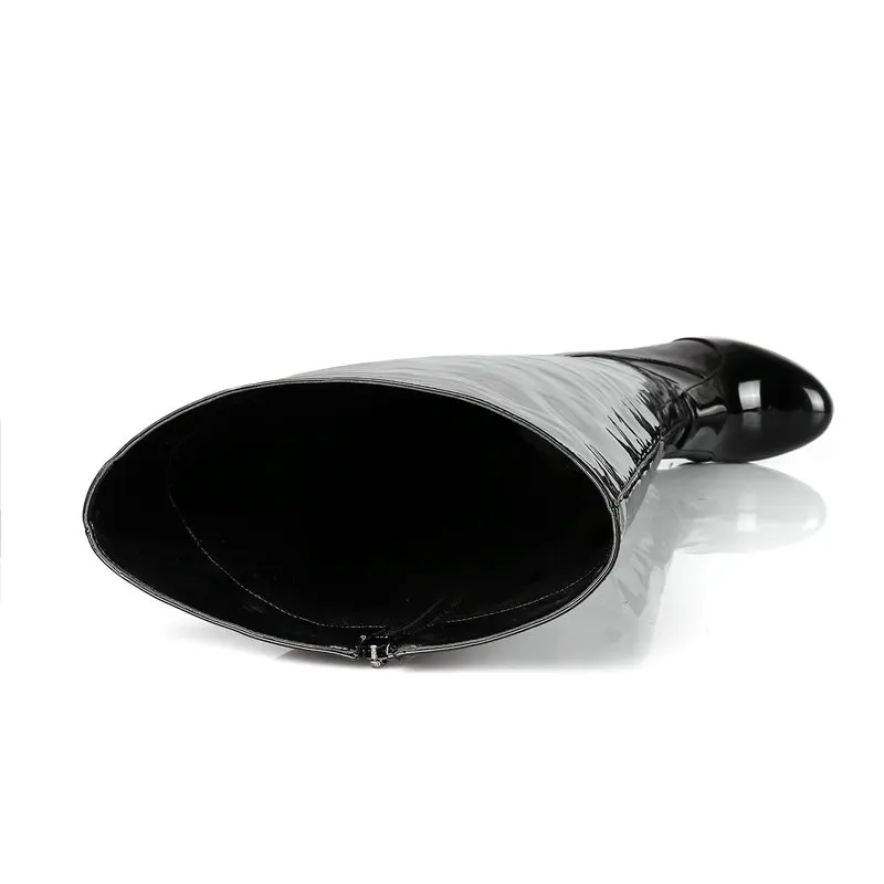 Eokkar 2020 Women Over The Knee High Boots Patent Leather Zipper Thin High Heel All Match Sexy Ladies Boots Big Size 34-43