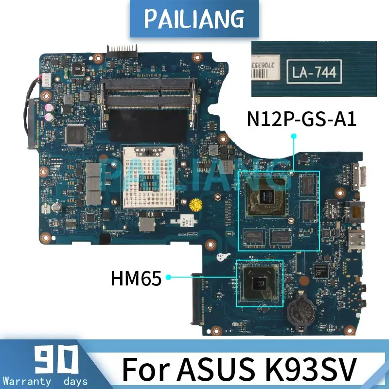 PAILIANG     ASUS K93SV   LA-7441P N12P-GS-A1 HM65 DDR3 