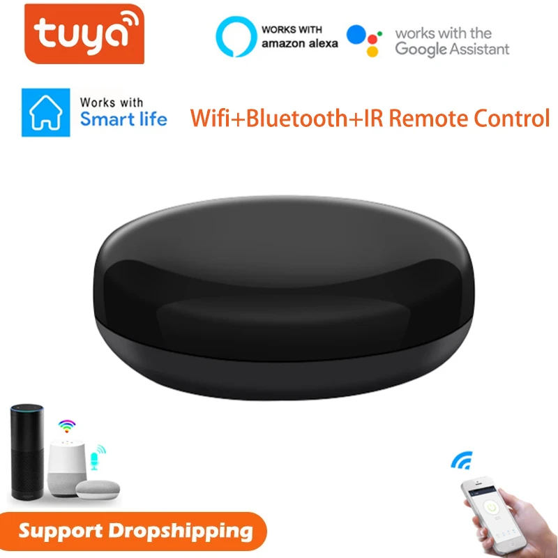 

Умный Универсальный Wi-Fi ИК-пульт ДУ Bluetooth умный дом управление для ТВ DVD Audi AC кондиционер работает с Alexa Google Home