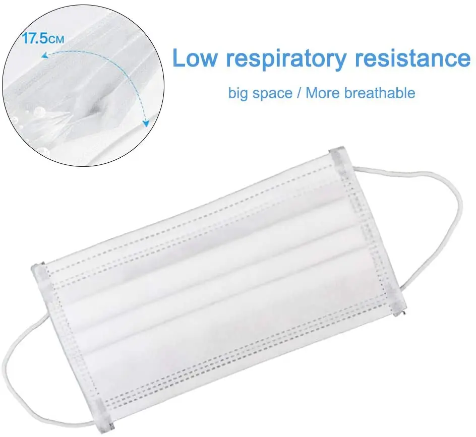 Маска одноразовая из нетканого материала 3 слоя 10/50/100/200 шт. | Аксессуары для