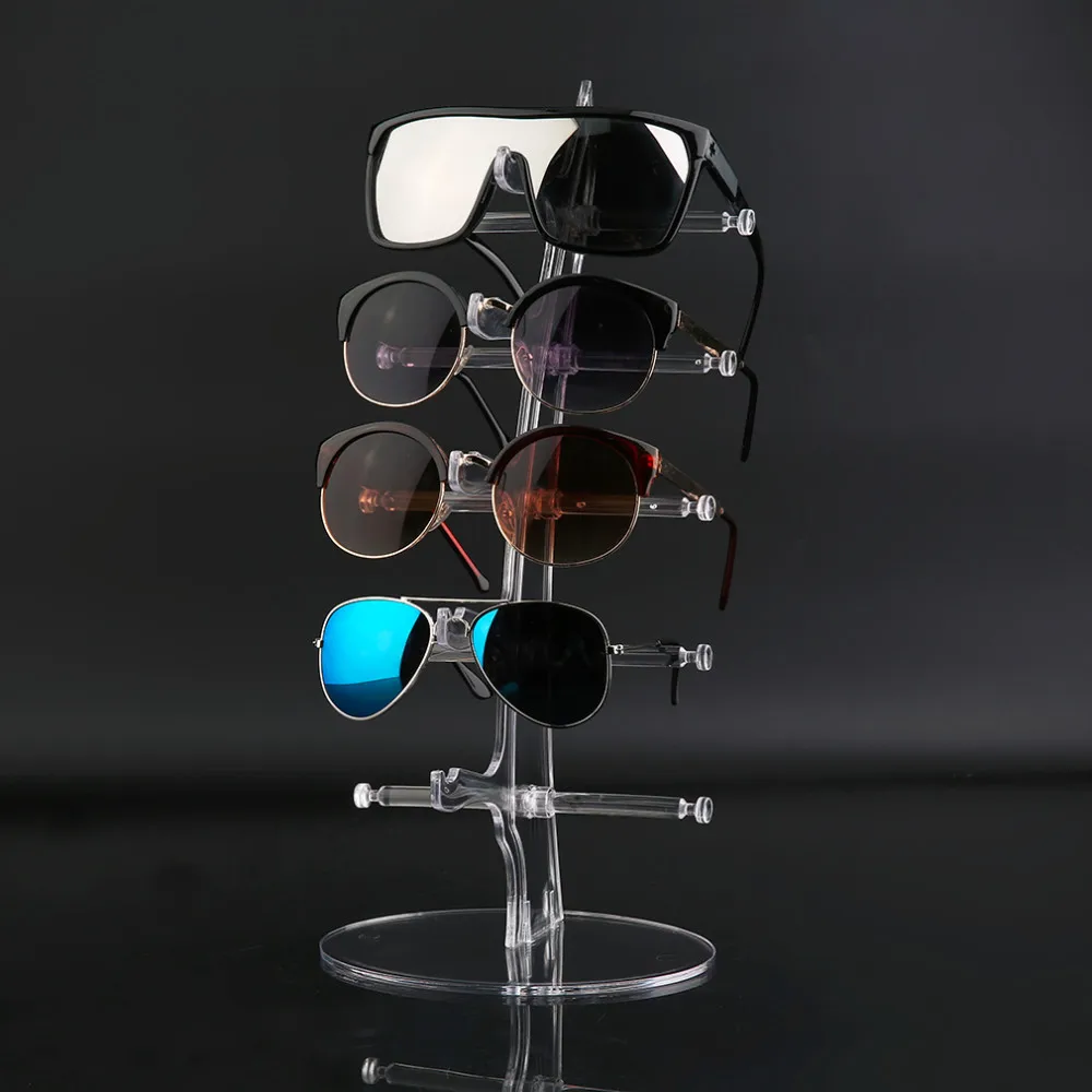 5 Pair Sunglasses Glasses Fashion Acrylic Show Rack Counter Eyeglasses Transparen Display Stand Holder clear acrylic 3 tier eyeglass sunglasses glasses display stand table counter top retail show holder