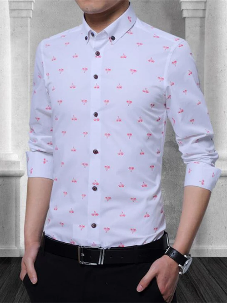 Рубашка Covrlge мужская с длинным рукавом приталенная принтом брендовая одежда