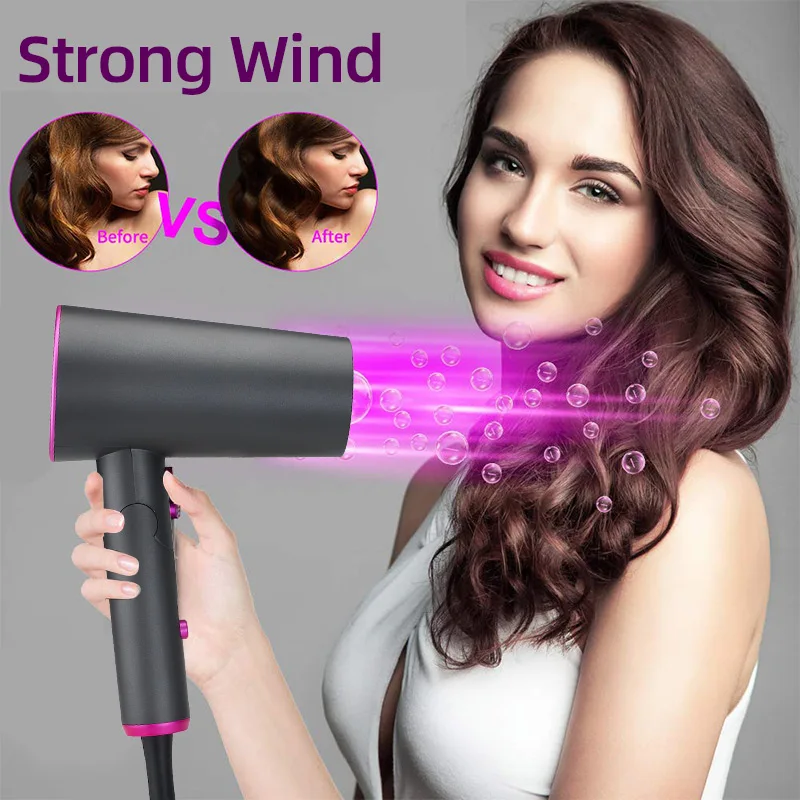 

Профессиональный многофункциональный фен для волос RESUXI 1600 Вт, домашний высокомощный портативный складной ручной фен с горячим/холодным во...