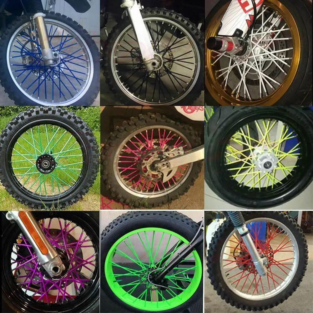 

Motorcycle Wheel Spoked Protector Wraps Rims Skin Trim Hub Wheel For Motocross Spoke Covers Pipe Accessories Sleeve Bicycle G1P2