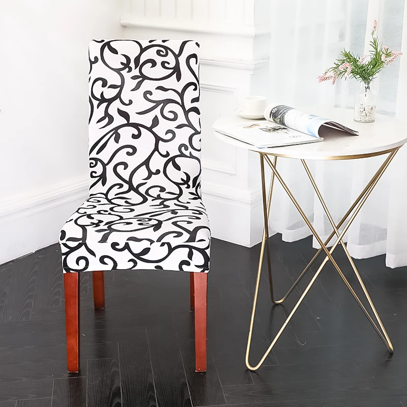 

Removable Elastic Chair Cover Modern Kitchen Banquet Dining Table Office Chair Cover Anti-fouling Household Printing Chair Cover