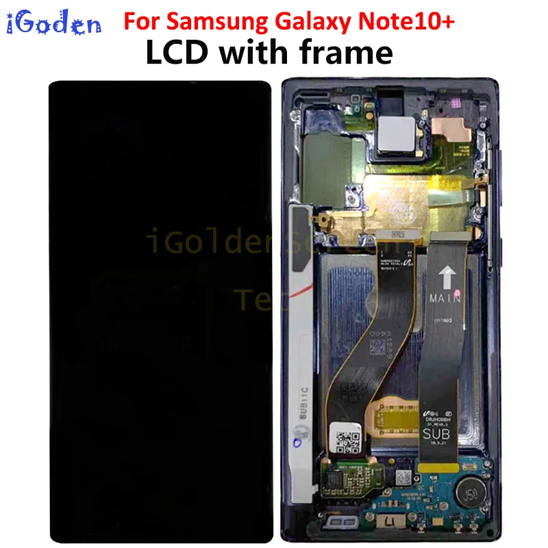 ЖК дисплей с рамкой для Samsung Galaxy Note 10 сенсорный экран дигитайзером в сборе note10 Lcd
