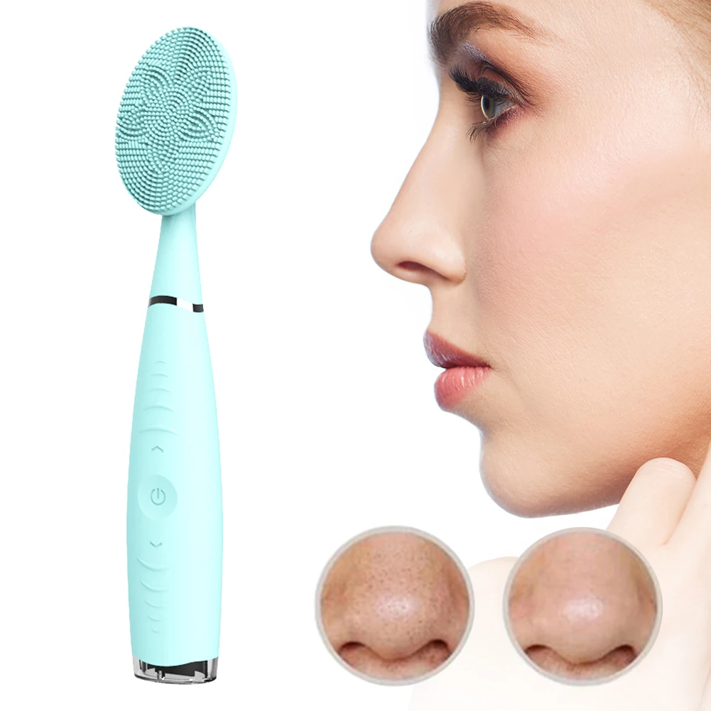 

Handheld Electric Silicone Face Care Waterproof Vibration Cleansing Instrument Clean Pores Massage Tools