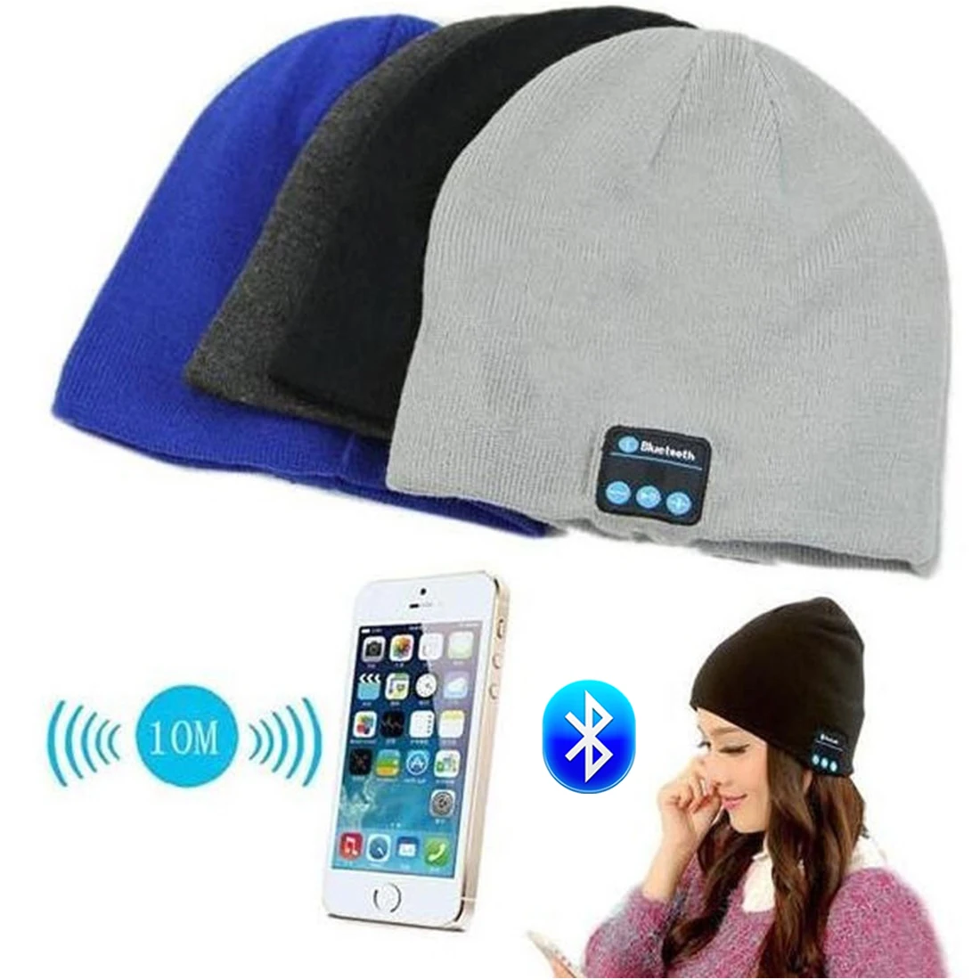 

Bluetooth Earphone Music Hat Winter Wireless Headphone Cap Headset With Mic Sport Hat For Meizu Sony Xiaomi Phone Gaming Headset