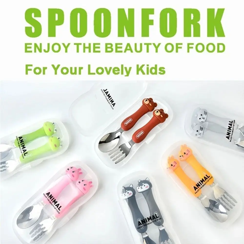 

Вилка Детские приспособления дизайн животного детская посуда для кормления ложка детская посуда детская ложка и вилка набор десертная лож...