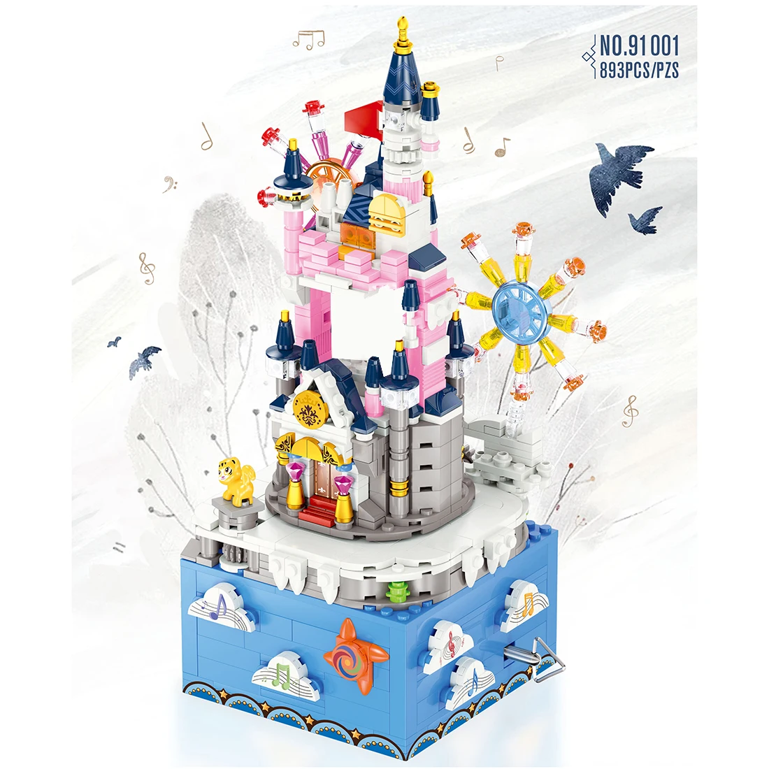 

893Pcs Music Box Bricks Small Particle DIY Building Blocks Model Toy Training Toy For Children Educational Toys Birthday Gift