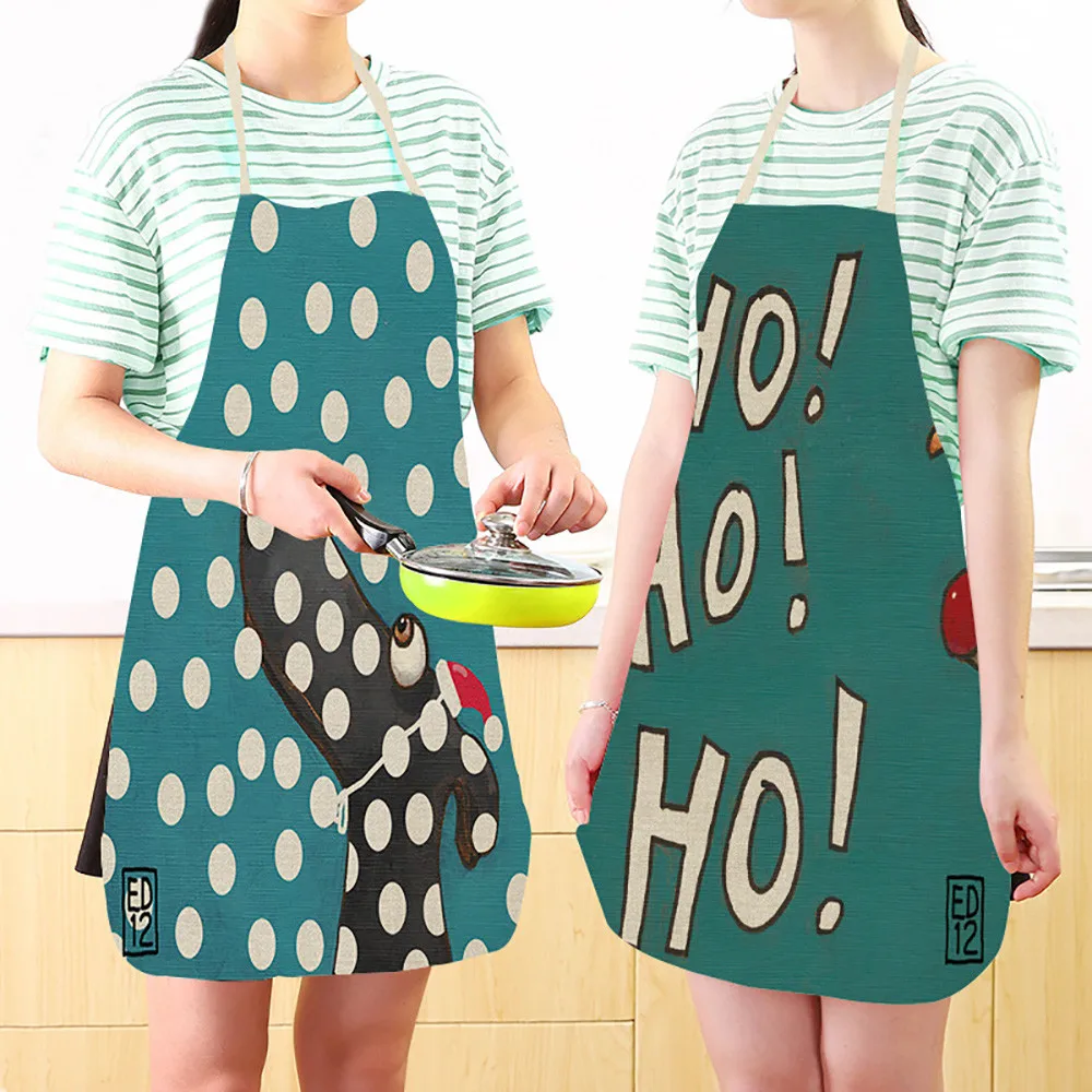 Merry Christmas Decoration Cotton and Linen Apron Kitchen Aprons Dinner Party decoration New year gift for Noel 2018 Natal 9 | Дом и сад
