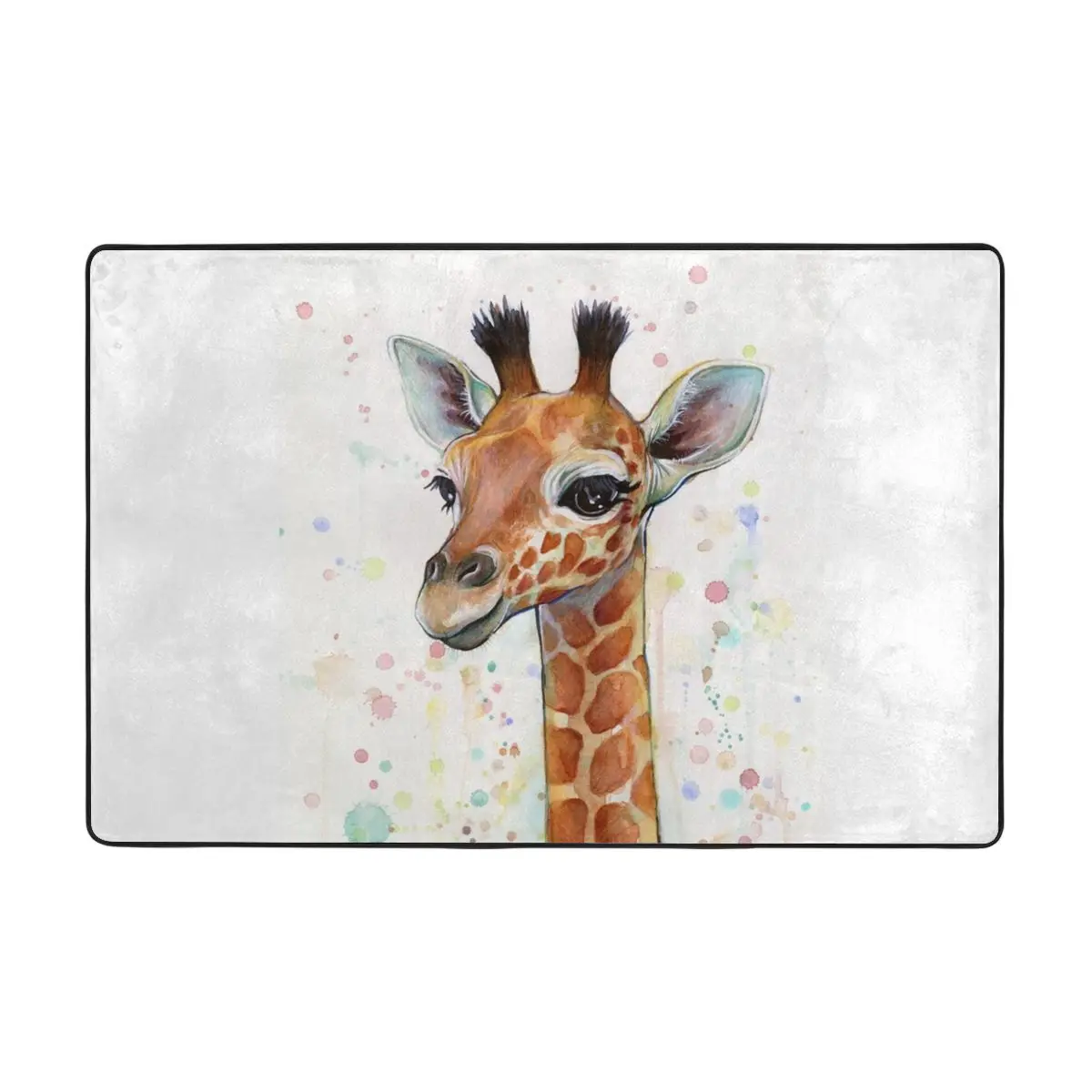 Жираф Акварельная живопись искусство Придверный коврик из полиэстера