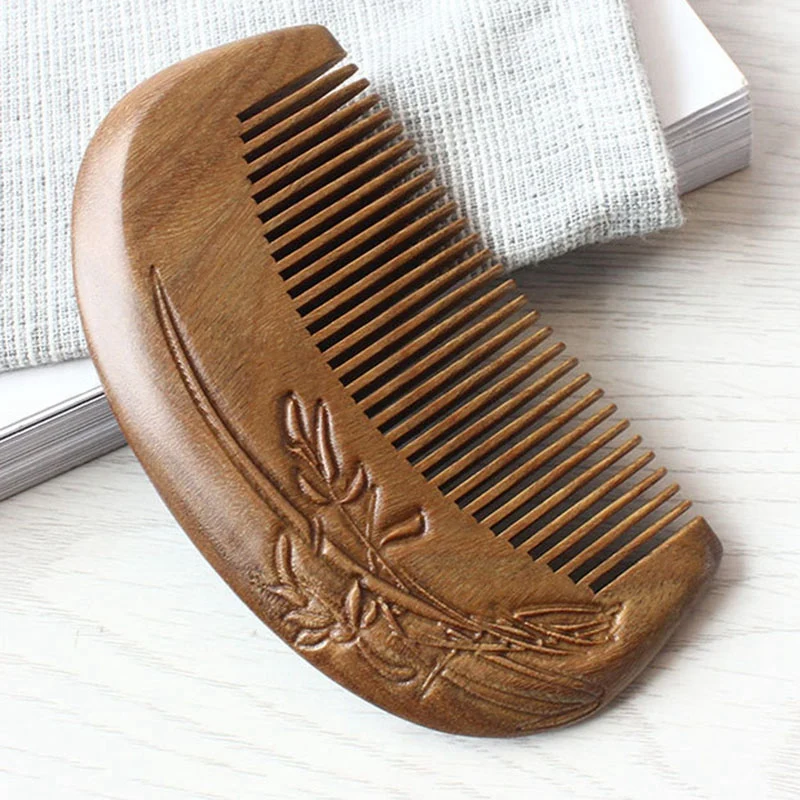 

1 PC Sandalwood Anti-Alopecia Wood Comb Natural Head Massage Hair Brush Hair Care Flower Style